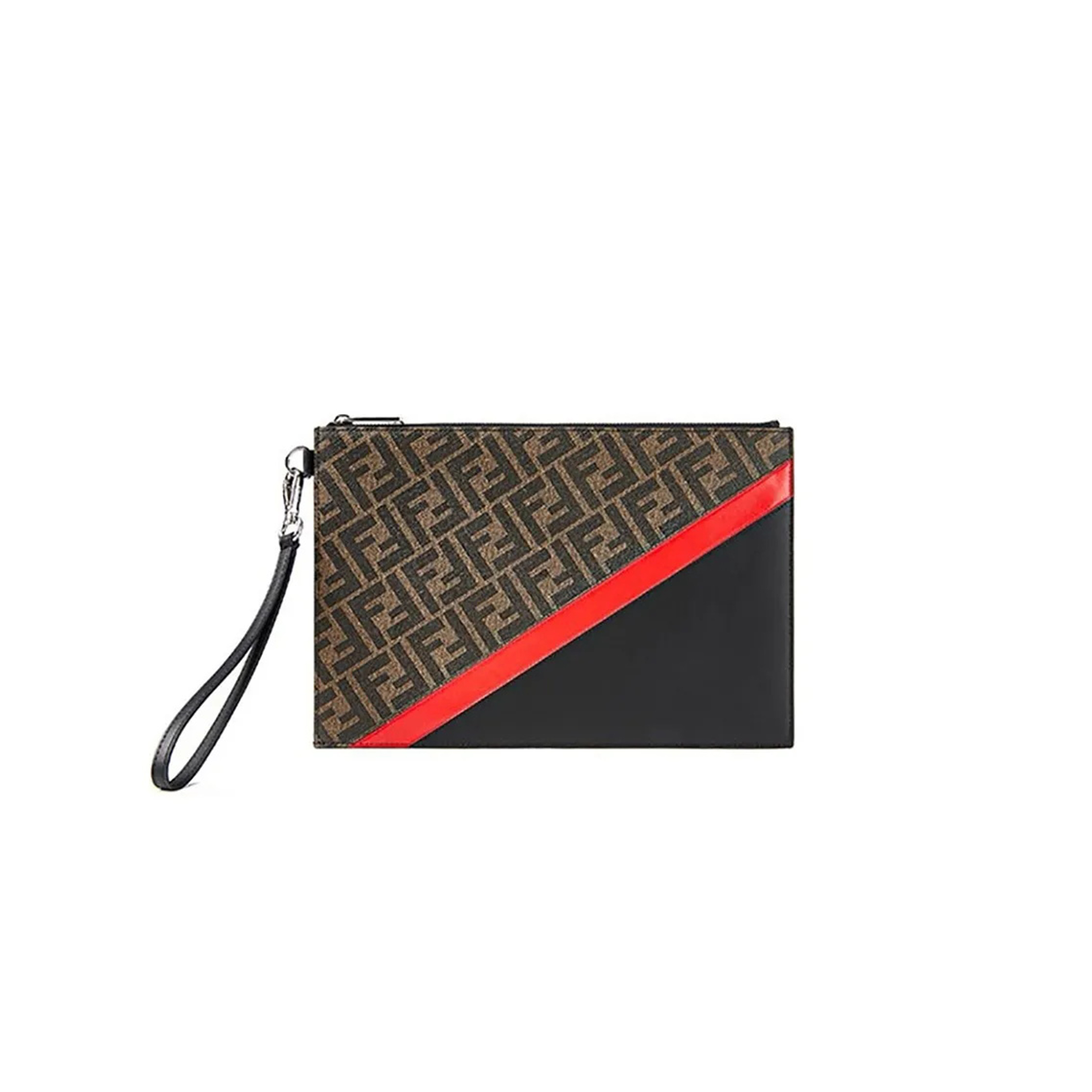 FENDI DIAGONAL FABRIC BROWN 7N0110A9XSF19P9 (30*20*1.5cm)
